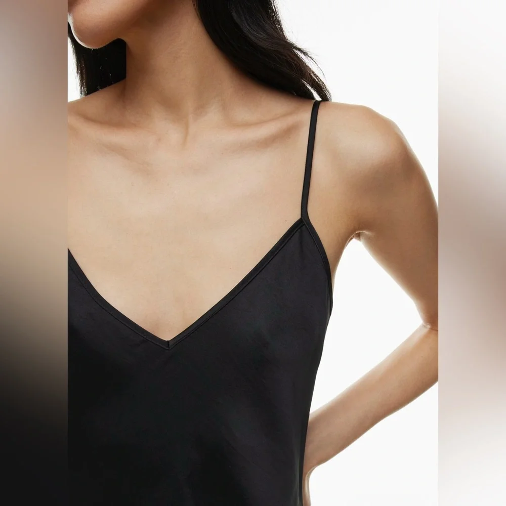 Aritzia Wilfred Only Slip Satin Midi Dress - Picture 3 of 9